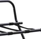 Kings Brand Furniture - Metal Foldable Luggage Rack, Suitcase Stand with Back, Black