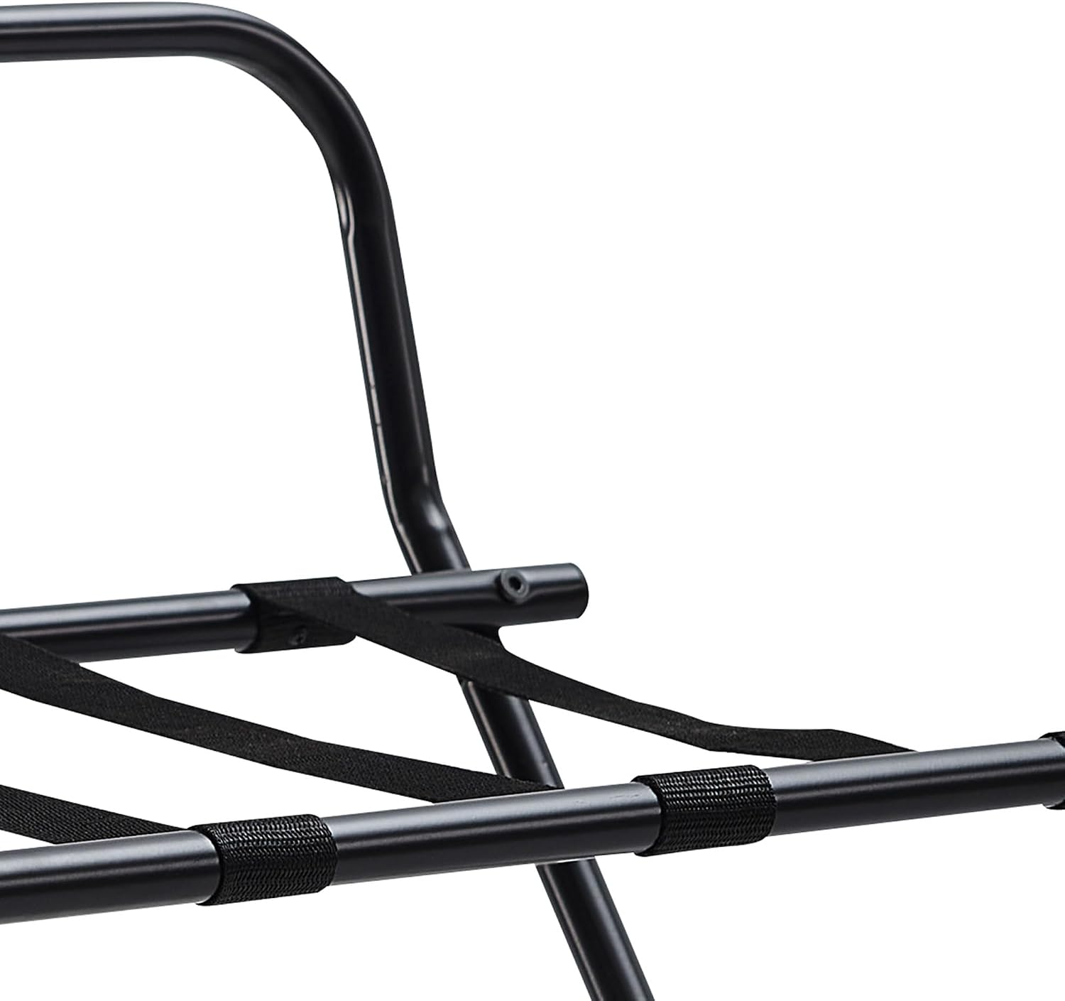 Kings Brand Furniture - Metal Foldable Luggage Rack, Suitcase Stand with Back, Black