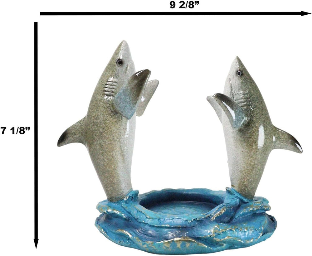 Ebros Gift Ocean Marine Byron Bay Terror Twin Great White Sharks Rising Above...