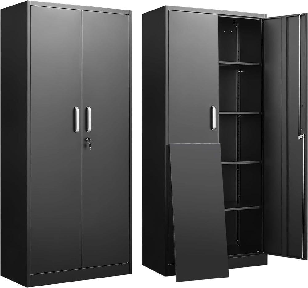 Guizeeopo Metal Storage Cabinet with Adjustable Shelves, Garage Storage Cabin...
