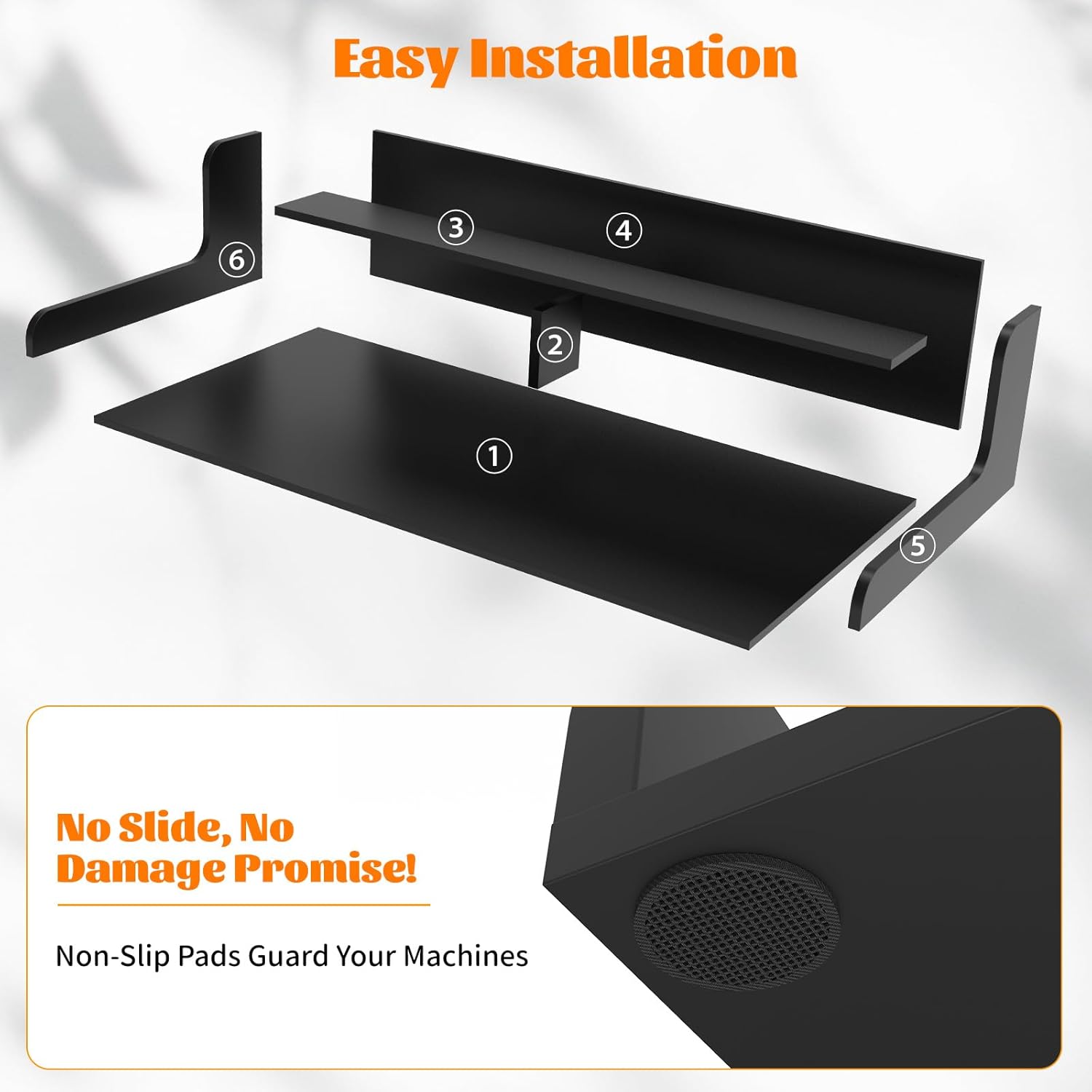 2-Tier Washer Dryer Countertop, Wood Laundry Countertop with Edge, 54" x 27.5" Top Cover for Laundry Machine, Washer and Dryer Wood Shelf Topper for Laundry Room Counter Storage Organization, Black