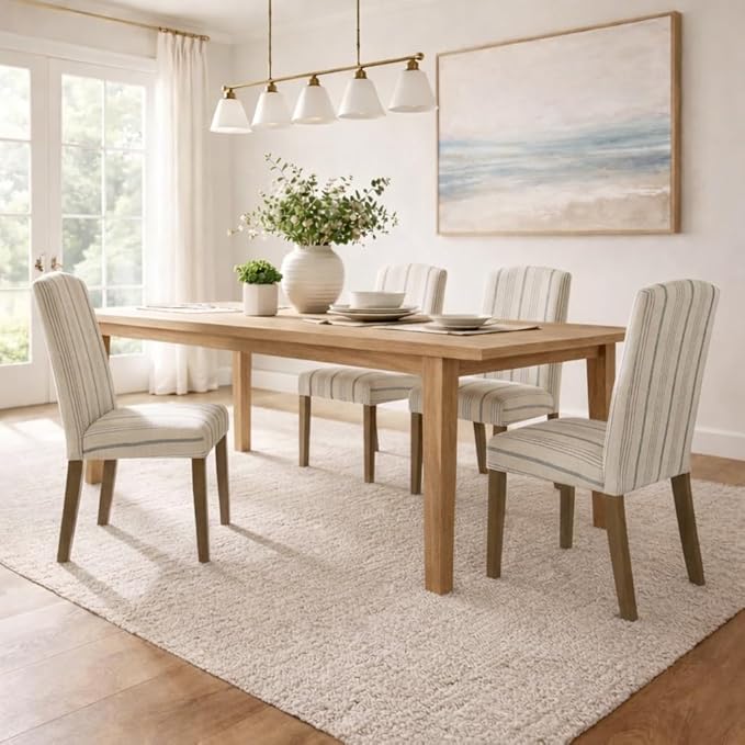 HomePop Classic Parsons Dining Chair - Blue Calypso Stripe (Set of 2)
