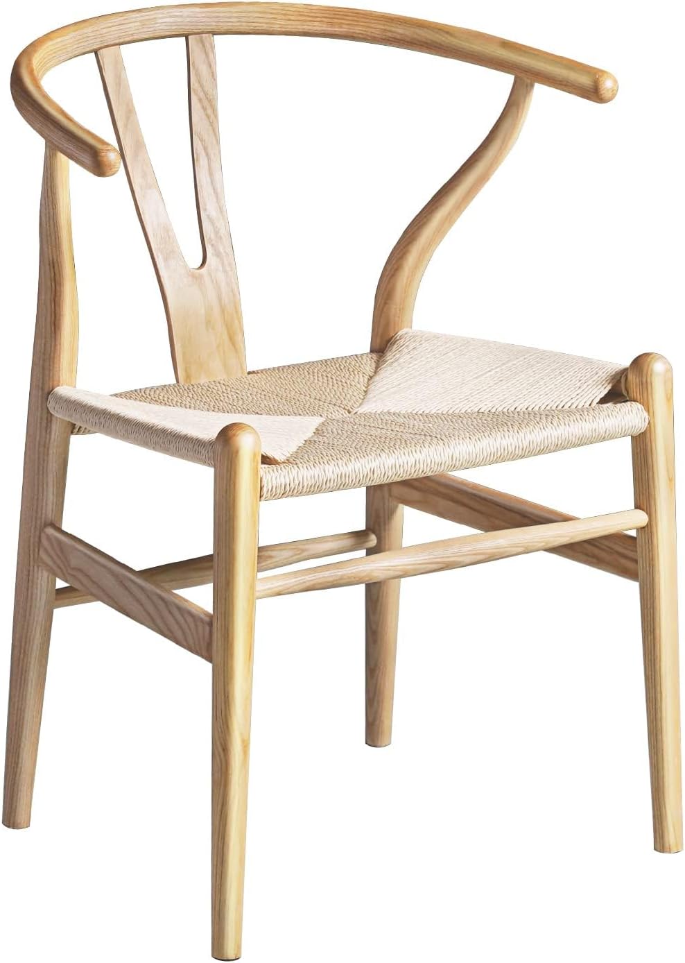 Polynices Wishbone Chair, Weave Modern Solid Wood Mid-Century Y Shaped Backre...