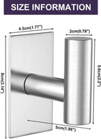 VAEHOLD Wall Towel Hooks, Heavy Duty Sticky Holder Waterproof Towel Hooks for Hanging Coat, Clothes, Closet Hook Wall Mount for Kitchen (Silver, 4 Pack)