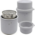 Original Canned Dog Food Storage Container | Silicone Can Cover Pet Food Sealer | BPA Free, Airtight, Dishwasher & Freezer Safe (2 Pcs Grey)