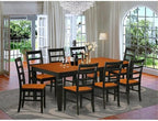 East West Furniture LGPF9-BCH-W 9 Piece Modern Dining Table Set Includes a Rectangle Wooden Table with Butterfly Leaf and 8 Dining Chairs, 42x84 Inch, Black & Cherry