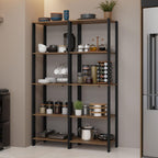 Madesa Kitchen Pantry Storage Rack with 10 Open Shelves 47" L Multiuse Modular Cabinet for Kitchen Organization - Black/Brown