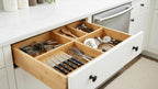 Bamboo Drawer Dividers, 16.5"-22" Adjustable Expandable Organizers, 4 Pack, Tension Mount, Slip Resistant, for Kitchen and Home