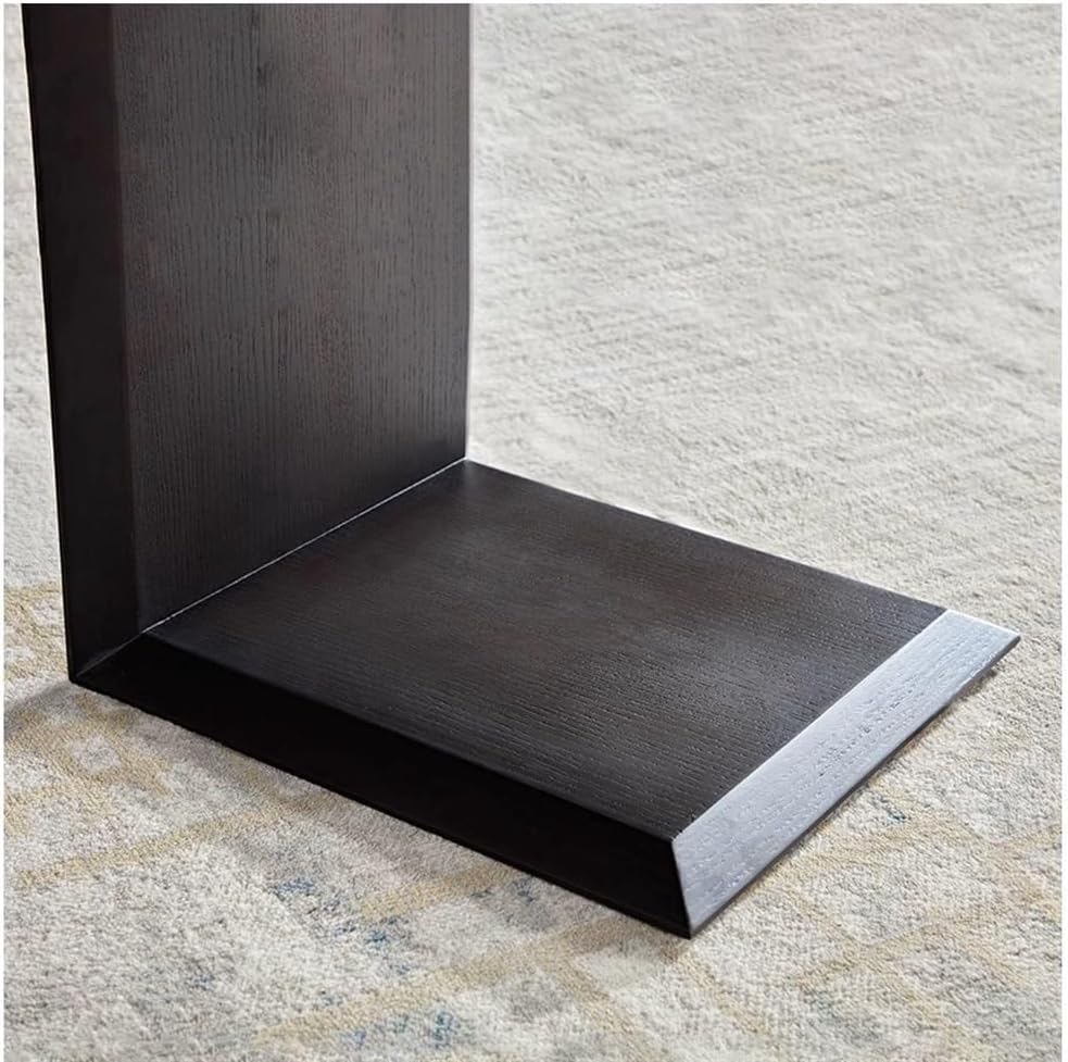 C Shaped End Tables, Solid Wood Side Table, Multipurpose Table for Bedroom, B...