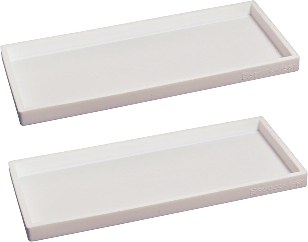 Countertop and Vanity Tray - 2 PC Large 11.7" Silicone Bathroom Trays, Counter Organizer, Dish Soap Sponge Holder Kitchen Sink Tray Organizer, Sink Caddy Toothbrush Key Kitchen Soap Trays