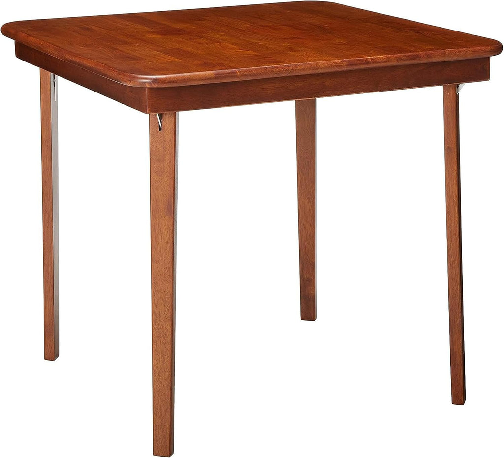Stakmore Classic Straight Edge Solid Wood Folding Card Table, Cherry Frame