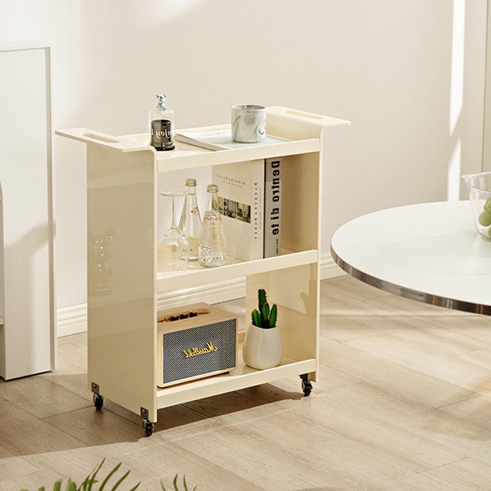 Gdrasuya10 3 Tier Acrylic Bar Cart Serving Cart with Wheels, Clear Acrylic Ut...