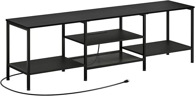 HOOBRO TV Stand with Power Outlets to 75 Inches, TV Console Table with Open S...
