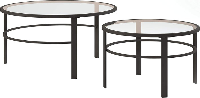 Henn&Hart 36" Modern Coffee Table, Black