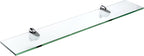 Spancraft Glass H-8x18-Chrome Heron Glass Shelf, Chrome, 8" x 18"