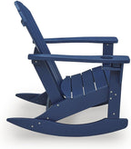 Signature Design by Ashley Sundown Treasure Adirondack Rocking Chair, Blue | Weather resistant HDPE, Integrated armrest cup holder, Heavy-duty 51-pound base, Rust-resistant stainless steel hardware