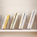 YAGELI Clear Acrylic Desk File Sorter Purse/Handbag Organizer Clutch Divider Mesh Folder Office Supplies Stand Bookshelf (3 Sections) (2Pack-4Sections)