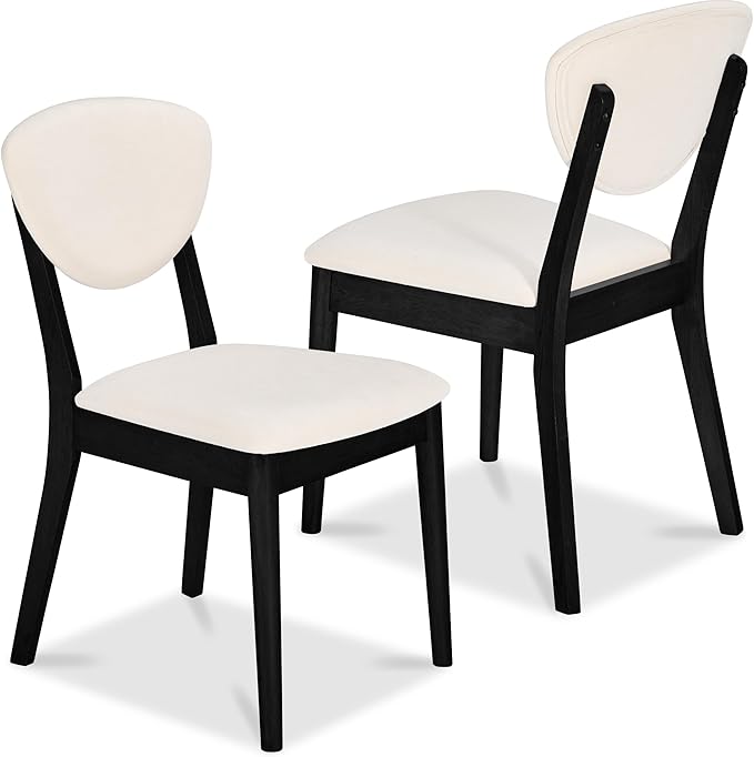 Best Choice Products Dining Chairs Set of 2, Mid-Century Modern Upholstered W...