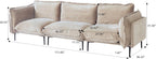 111" 3 Seater Cloud Sofa, Mid-Century Modern Sectional Couches with Thick Cushion, Modular Couch with High Sofa Legs, Sofa Furniture for Small Space Living Room Office Apartment, Light Brown
