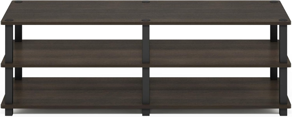 Furinno 14038DBR/BK TST No Tools 3-Tier Wide Shoe Storage Rack, Dark Brown/Black 47 Inch