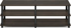 Furinno 14038DBR/BK TST No Tools 3-Tier Wide Shoe Storage Rack, Dark Brown/Black 47 Inch