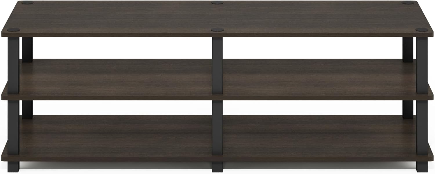 Furinno 14038DBR/BK TST No Tools 3-Tier Wide Shoe Storage Rack, Dark Brown/Black 47 Inch