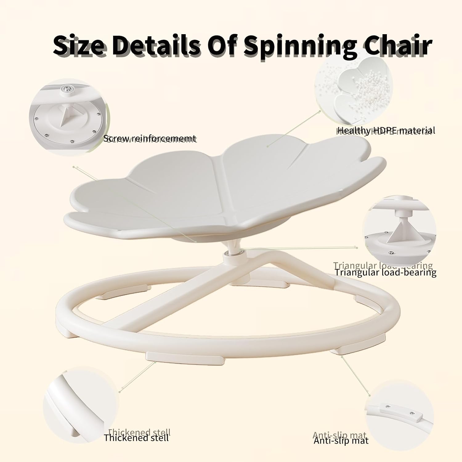 Spinning Chair for Autistic Kids, Sensory Toys for Kids with Autism, Baby Swivel Chair Sit and Spin Toys for Toddlers 3+, Balance Coordination Focus Training (White)