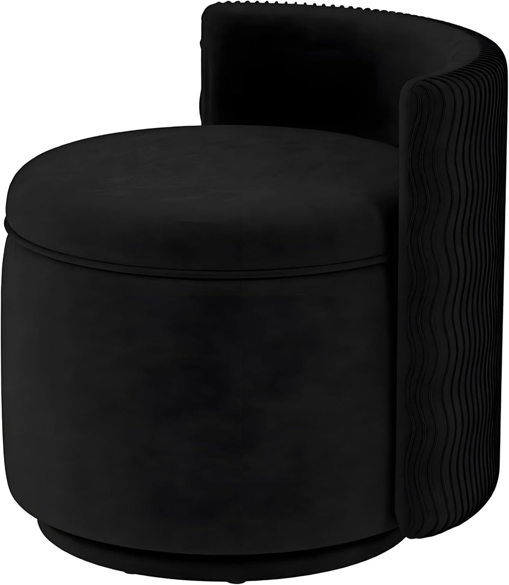 allamazing 360° Swivel Accent Chair with Storage, Vanity Stool with Back, Vel...