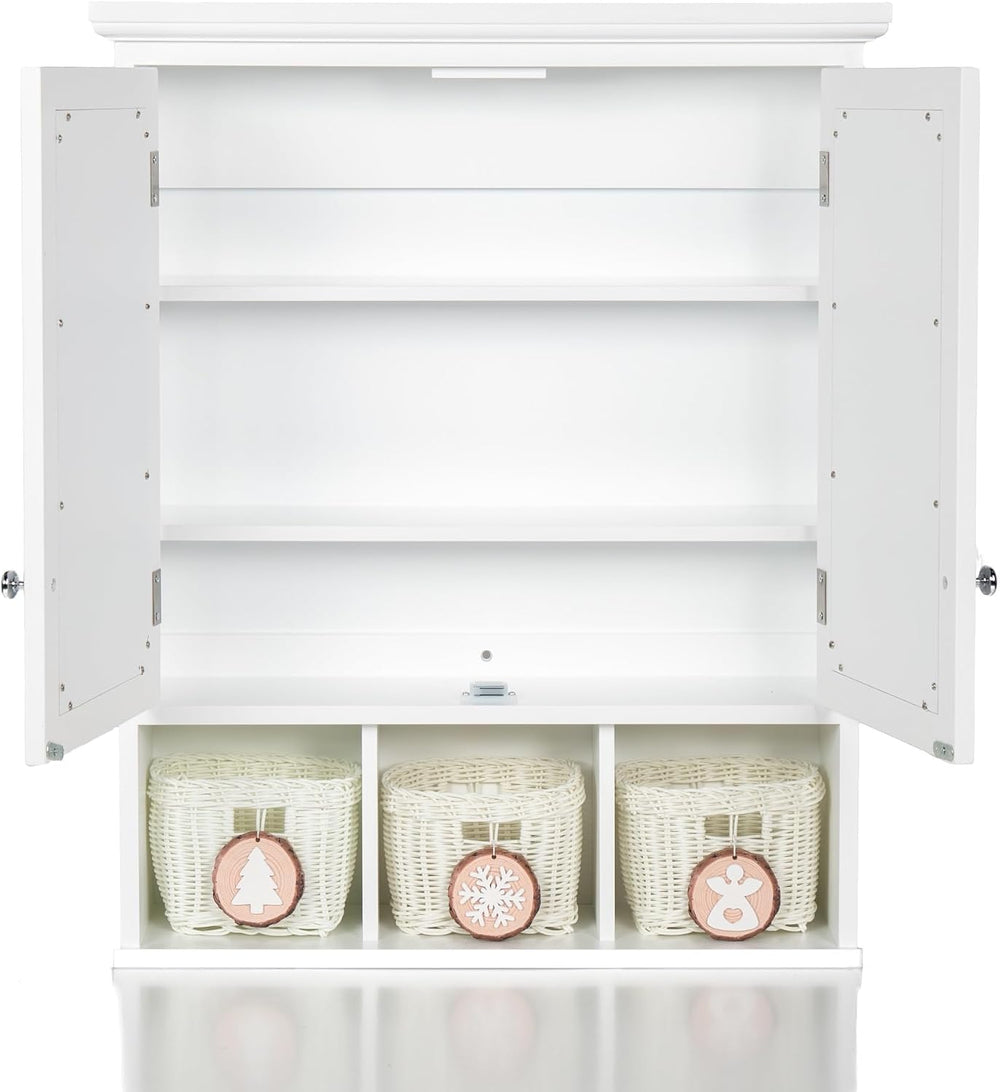 Modern Bathroom Storage Cabinet, 2 Doors 2 Adjustable Shelf + 3 Christmas Sty...