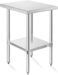 KUTLER Stainless Steel Table 30 x 18 Inches, NSF Heavy Duty Commercial Kitchen Prep and Work Table with Undershelf for Restaurant, Hotel, Home