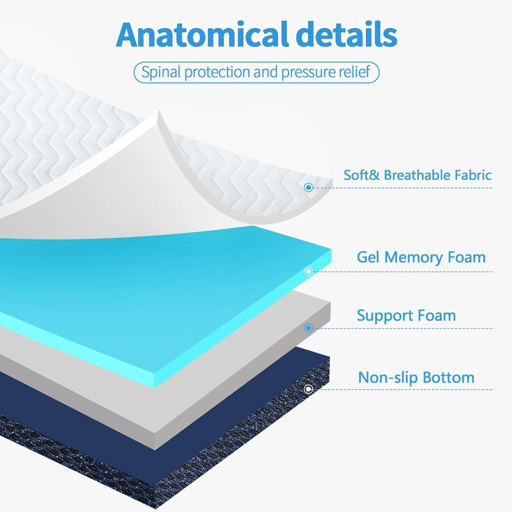 CYMULA Folding Mattress Queen Size, Memory Foam 6 inch Tri Portable Trifold Mattress Futon Topper Queen with Breathable & Washable Cover, Murphy Bed Guest Bed,58"x75"x6"