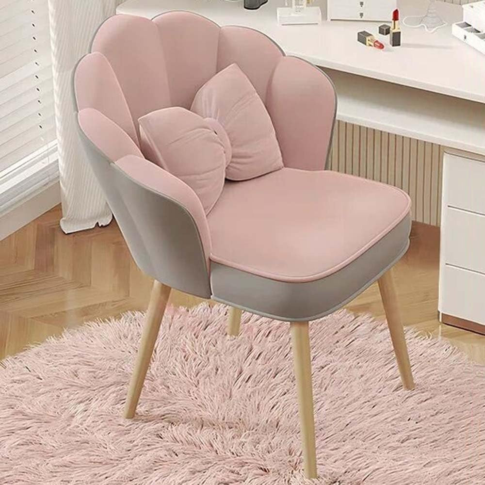 Etlegor Petal Makeup Vanity Chair, 360° Swivel Makeup Stool with High Back, M...
