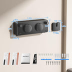 Retractable Clothesline Indoor, Non-Sagging Twin Clothes Line Retracting Outdoor Heavy Duty Clothes Drying Laundry Line Wall Mounted Stainless Steel Double Line-13.8 ft(Black)