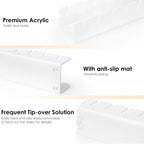 HAYVAN Hat Organizer for Baseball Caps 2024 New 2 PCS, No Install Acrylic Hat Holder for 14 Baseball Caps for Bedroom, Closet, Dresser (White)