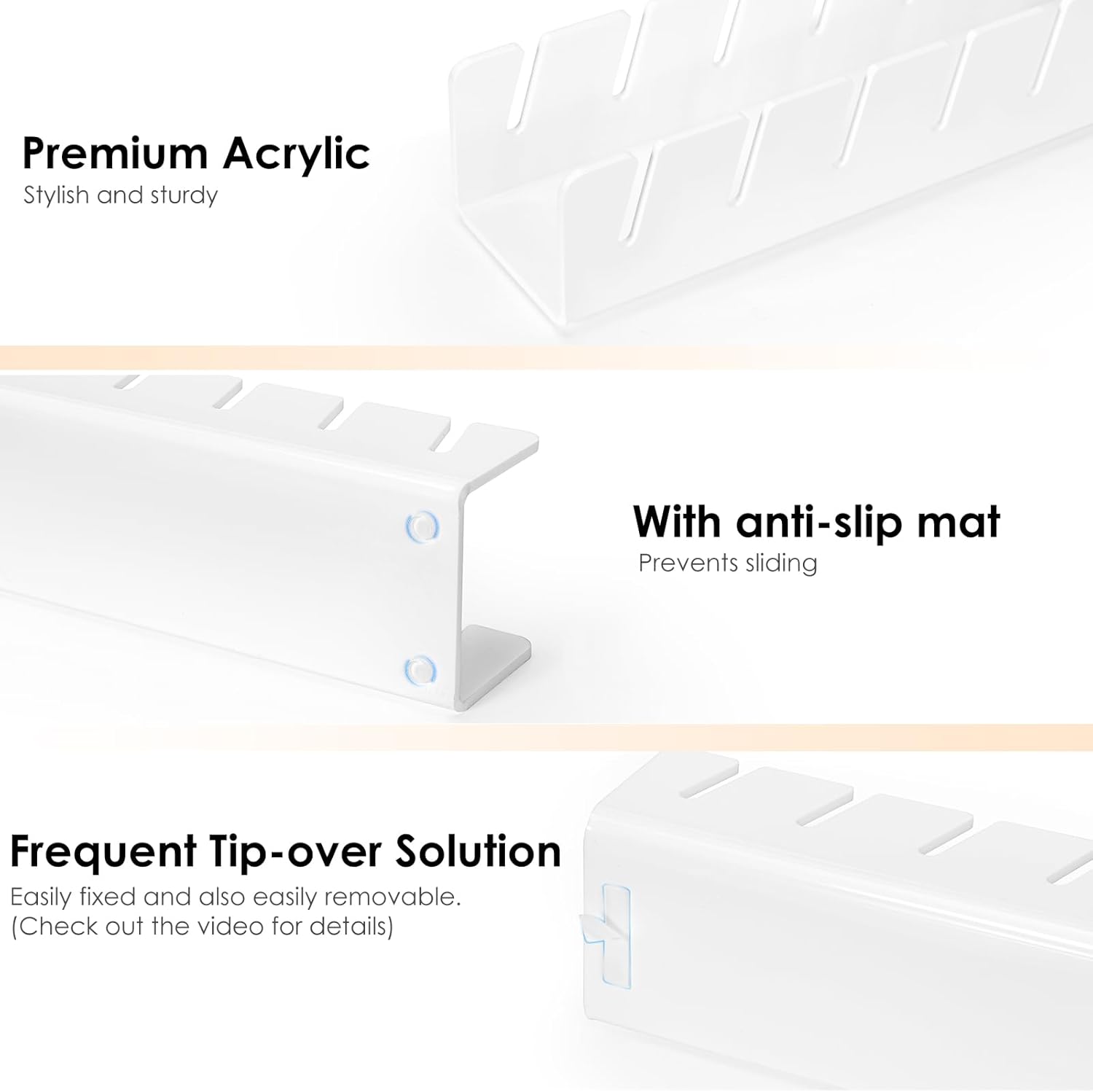HAYVAN Hat Organizer for Baseball Caps 2024 New 2 PCS, No Install Acrylic Hat Holder for 14 Baseball Caps for Bedroom, Closet, Dresser (White)