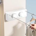 Retractable Clothesline Indoor, Non-Sagging Twin Clothes Line Retracting Outdoor Heavy Duty Clothes Drying Laundry Line Wall Mounted Stainless Steel Double Line-13.8 ft(White)
