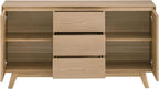 Oak Veneer Storage Cabinet, Dining Cabinet, Two Doors, Three Drawers, Spacious Storage Area,for Kitchen