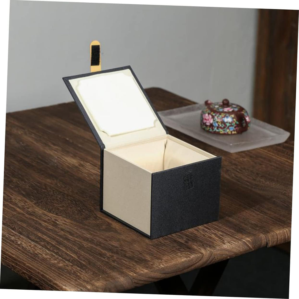 OHPHCALL Decorative Storage Box with Lid Tea Cup Packing Box for Teaware Storage Small Crafts and Jewelry Office Gift 5.31 X 5.31 X 4.33 in