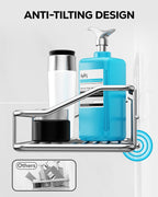 Nieifi Shower Caddy Shelf with Hooks Storage Rack Organizer Adhesive Stainless Steel without Drilling for Bathroom, Lavatory, Washroom, Restroom, Shower, Toilet, Kitchen (Sliver, 4 Pack)