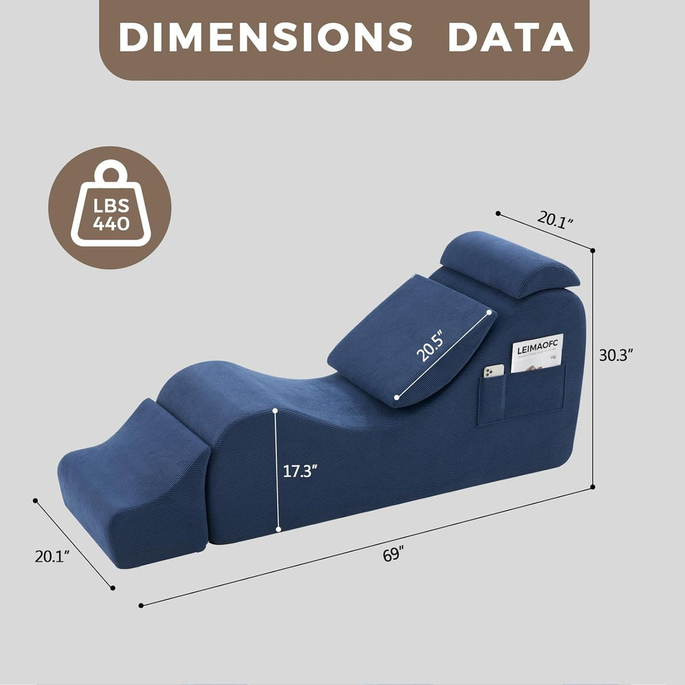 Yoga Chairs for Adults, Ergonomic Chaise Lounge Chair Indoor with Side Pocket...