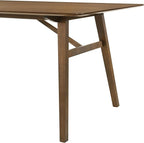 Armen Living Channell Mid Century Modern 5 Piece Walnut Wood Dining Table Set with Charcoal Fabric
