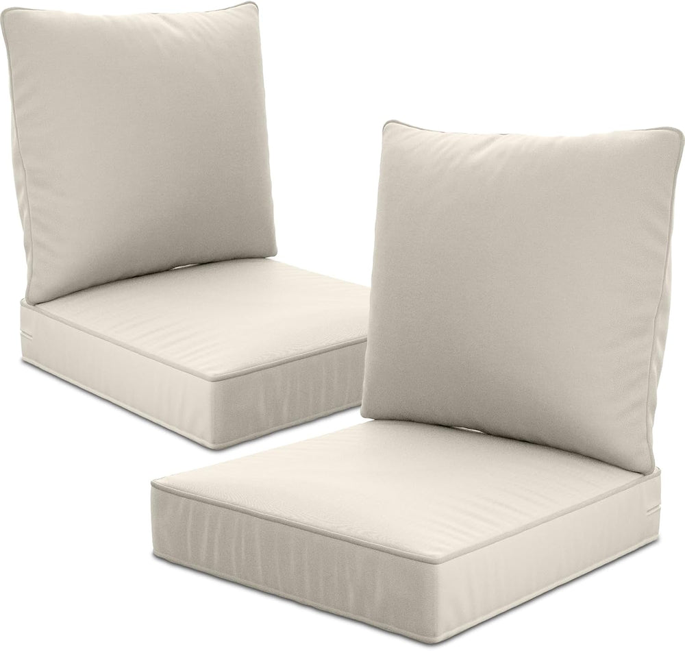 22" x 22" x 6" Outdoor Deep Seat Cushions Set - 2 Set Waterpro...