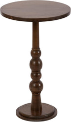 Kate and Laurel Wegner Traditional Wooden Round Side Table, 16 x 26, Brown, Elegant and Durable Pedestal Table for Use as Living Room End Table, Plant Stand, or Bedroom Nightstand