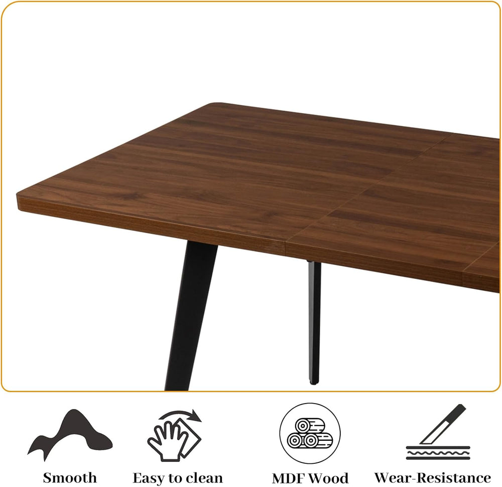 Zerifevni 70.87" Large Extendable Dining Kitchen Table with 6 Chairs | C...