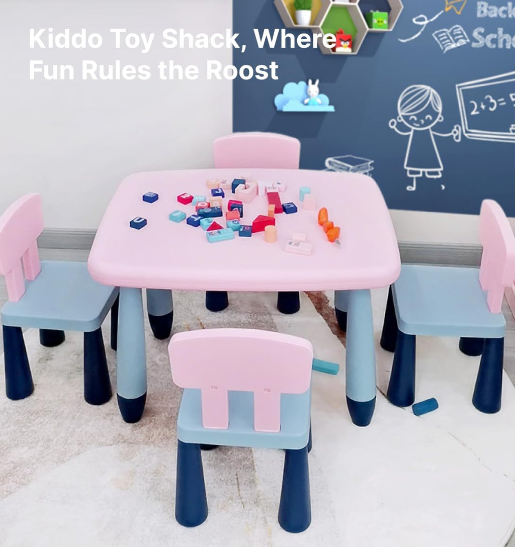 Blue Kids Chair for Table Lightweight for Move | Ergonomic Toddler Chair with Back Support, Durable, Dining & Playroom, Ages 1–5, Blue