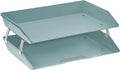 Acrimet Facility 2 Tier Letter Tray, Side Load, Letter Size/A4, Desktop File Organizer, Plastic (Solid Green Color)