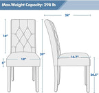 Yaheetech Dining Chairs Set of 6 Modern Style Faux Leather Dining Room Chairs with Solid Wood Legs and Button Tufted Padded for Home Kitchen, White