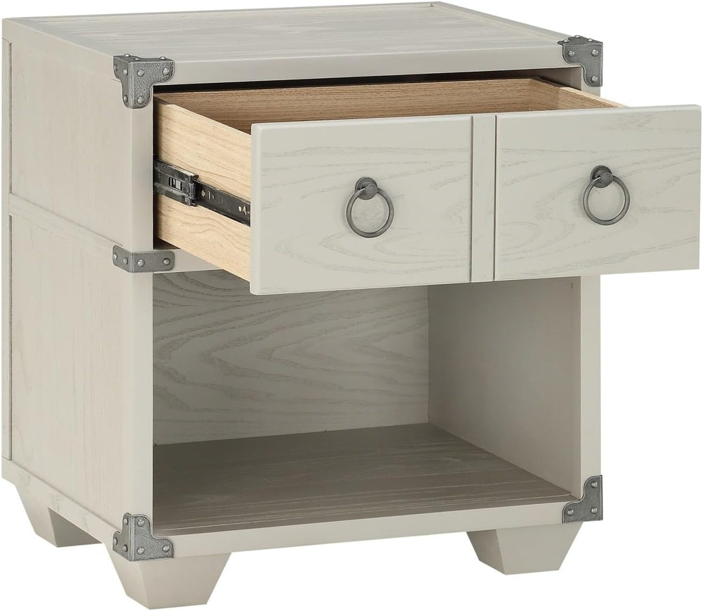 Gray Finish Nightstand, 2-Drawer Nightstand,for Small Spaces