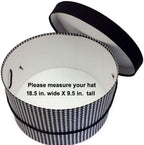 Sarah's Hat Boxes Classic Houndstooth Hat Box – 18.5" x 9.5" (Dia. x Ht.) Handmade in USA – Odorless Non-Toxic Adhesive, Cording Handle – Premium Storage for Hats & Accessories