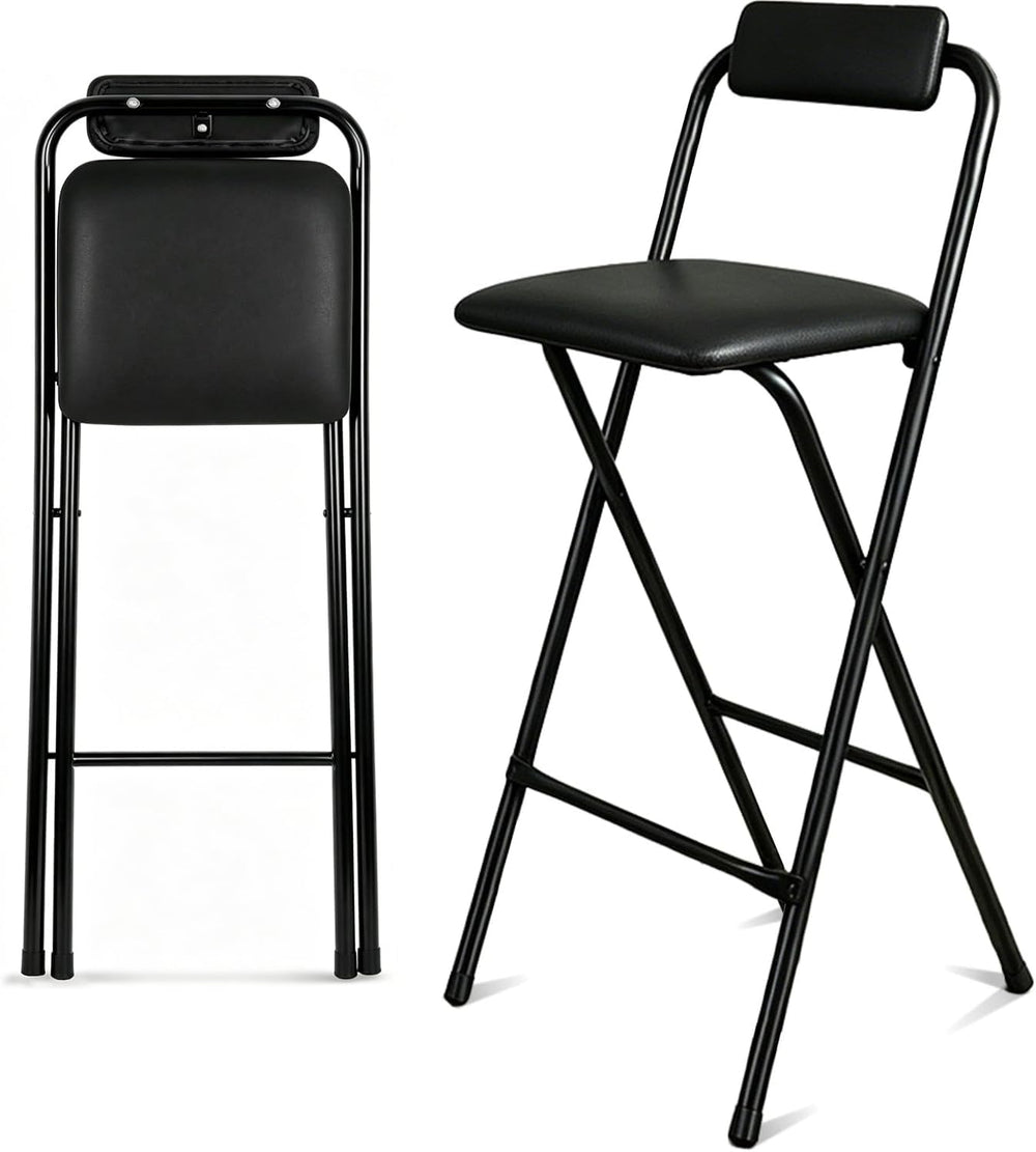 Folding Stool with Back,1Pcs Tall Foldable Stool 25.5 Inch
